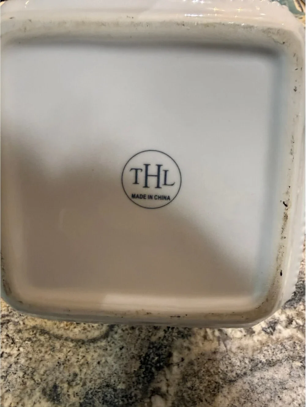 THL White Ceramic Tea Canister with Lid